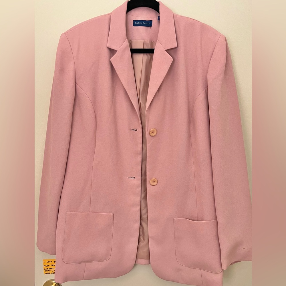 Karen Scott Pink Blazer - Picture 2 of 7
